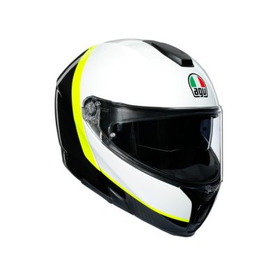 AGV Sportmodular Ray Carbon White Yellow Helmet